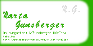 marta gunsberger business card